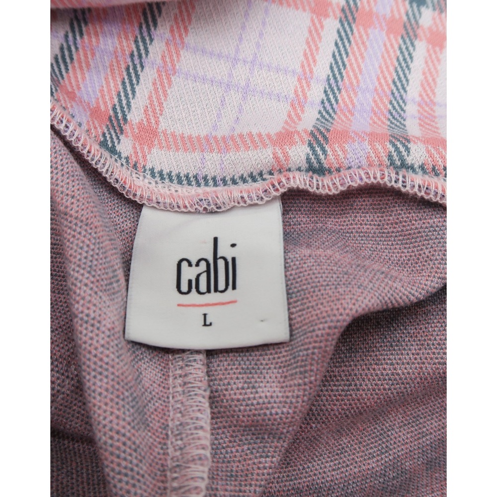 Cabi Pink Plaid 2 Piece Set Cropped Blazer and Wide Leg Pants Womens Size L - Picture 4 of 13